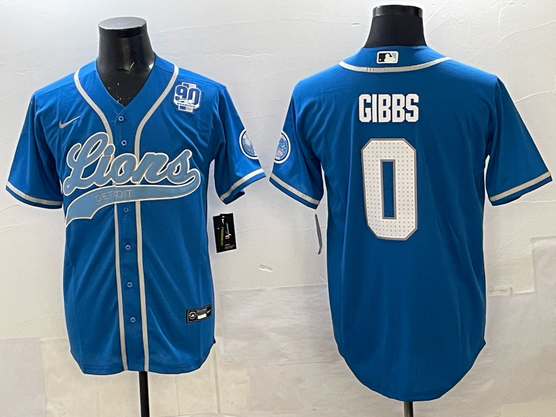 Men Detroit Lions #0 Gibbs blue NFL Nike 2025 jersey 006->los angeles lakers->NBA Jersey